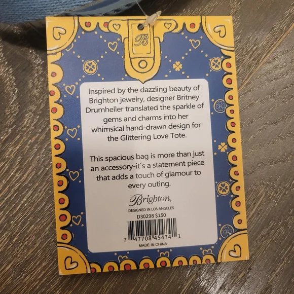 Brighton Colorful Glittering Heart Tote Bag New with Tags - Picture 9 of 16
